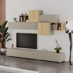 Parete attrezzata Tromen 260 cm. cashmere e rovere MTV234479