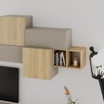 Parete attrezzata Tromen 260 cm. cashmere e rovere MTV234479