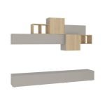 Parete attrezzata Tromen 260 cm. cashmere e rovere MTV234479