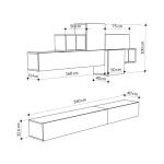 Parete attrezzata Tromen 260 cm. cashmere e rovere MTV234479
