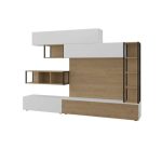 Parete attrezzata Tronador 260 cm. bianco e rovere