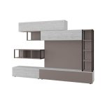 Parete attrezzata Tronador 260 cm. tortora e ancient white MTV234464