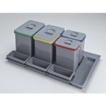 Pattumiera Practiko 90 capacità 2x12 LT+2x5 LT e tre vaschette