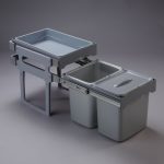 Pattumiera Tank 40 con vassoio estraibile in plastica 2x16 LT