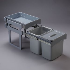 Pattumiera Tank 40 con vassoio estraibile in plastica 2x16 LT