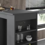 Penisola da cucina tavolo alto Swallow con piano e struttura antracite