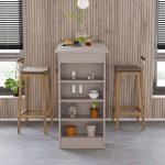 Penisola da cucina tavolo alto Swallow con piano e struttura tortora