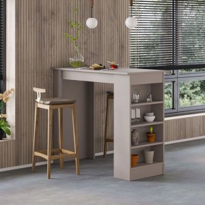 Penisola da cucina tavolo alto Swallow con piano e struttura tortora