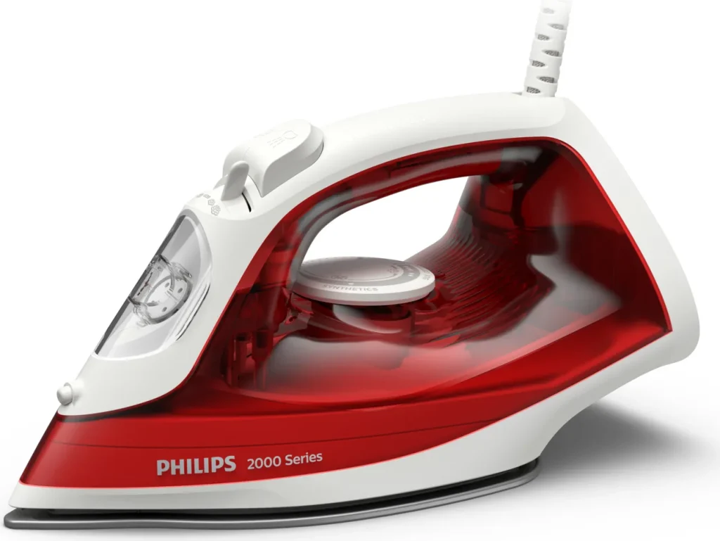 Philips Ferro da Stiro a Vapore Potenza 2000 Watt Piastra Antiaderente colore Rosso e Bianco - DST2010/40 Serie 2000
