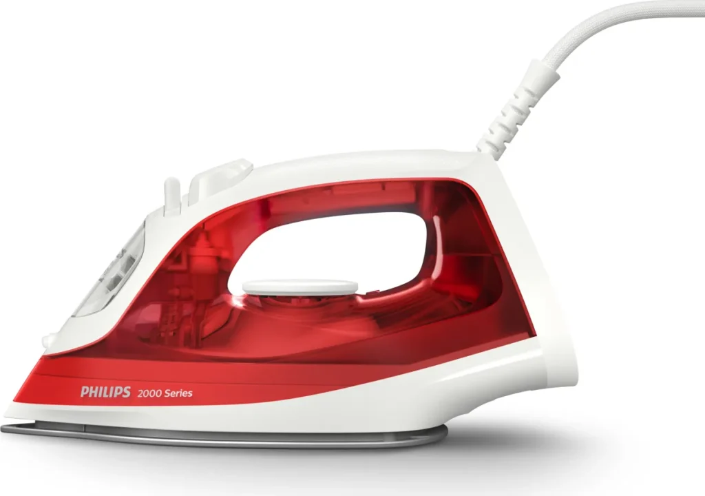Philips Ferro da Stiro a Vapore Potenza 2000 Watt Piastra Antiaderente colore Rosso e Bianco - DST2010/40 Serie 2000