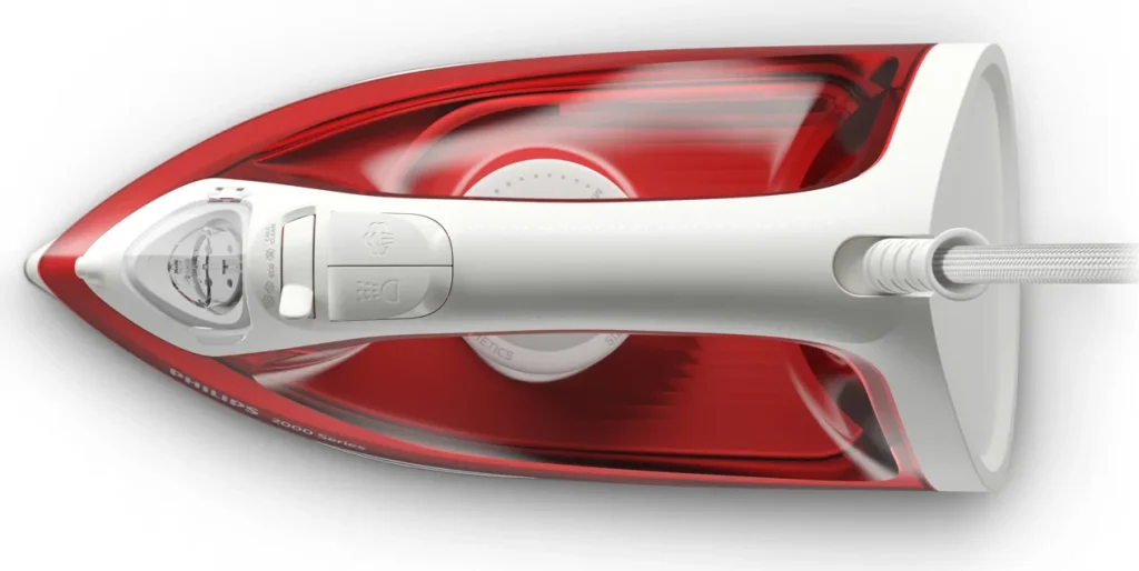 Philips Ferro da Stiro a Vapore Potenza 2000 Watt Piastra Antiaderente colore Rosso e Bianco - DST2010/40 Serie 2000