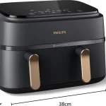 Friggitrice ad Aria Philips Airfryer Capacità 9 Litri Potenza 2750 Watt con Doppio Cestello colore Antracite - NA352/00