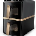 Friggitrice ad Aria Philips Doppio Cestello Capacità 10 Litri Potenza 2750 Watt Tecnologia Rapid Air con Timer e Termostato Regolabile colore Nero - NA462/70