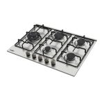 Piano cottura Ercole2 a gas da incasso 5 fuochi 70 cm. in acciaio inox