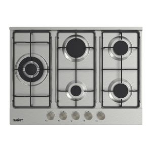 Piano cottura Ercole2 a gas da incasso 5 fuochi 70 cm. in acciaio inox