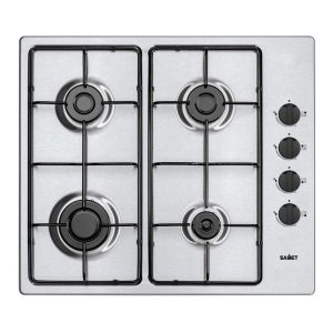 Piano cottura Samet Ariane2025 a gas 4 fuochi con manopole laterali inox