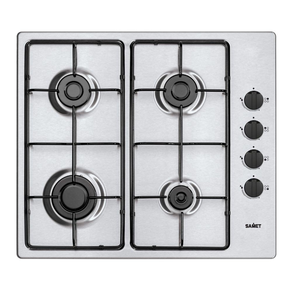 Piano cottura Samet Ariane2025RB a gas 4 fuochi con manopole laterali inox