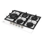 Piano cottura Samet Dafne70 a gas da incasso 5 fuochi 70 cm in vetro bianco