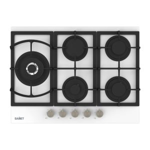 Piano cottura Samet Dafne70 a gas da incasso 5 fuochi 70 cm in vetro bianco