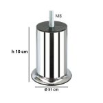 Piede metallo cromato h 10 diametro 5,1 Y468CR