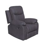 Poltrona Chicago recliner manuale in tessuto Twist 20 grigio