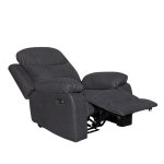 Poltrona Chicago recliner manuale in tessuto Twist 20 grigio