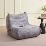 Poltrona Horace imbottitura in schiuma con rivestimento in tessuto UF912-07B grigio scuro sottovuoto
