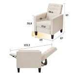 Poltrona Malea recliner 4 punti massaggianti in tessuto beige