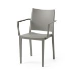 Poltrona Mosk polipropilene grigia set 4 pezzi