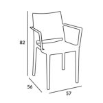 Poltrona Mosk polipropilene grigia set 4 pezzi