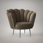 Poltrona Orel in velluto caffè Riviera 04
