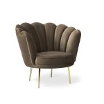 Poltrona Orel in velluto caffè Riviera 04