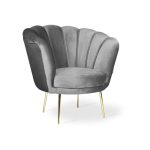 Poltrona Orel in velluto grigio Riviera 20