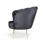 Poltrona Orel in velluto nero Babyface 28 piedini oro