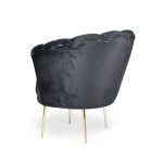 Poltrona Orel in velluto nero Babyface 28 piedini oro