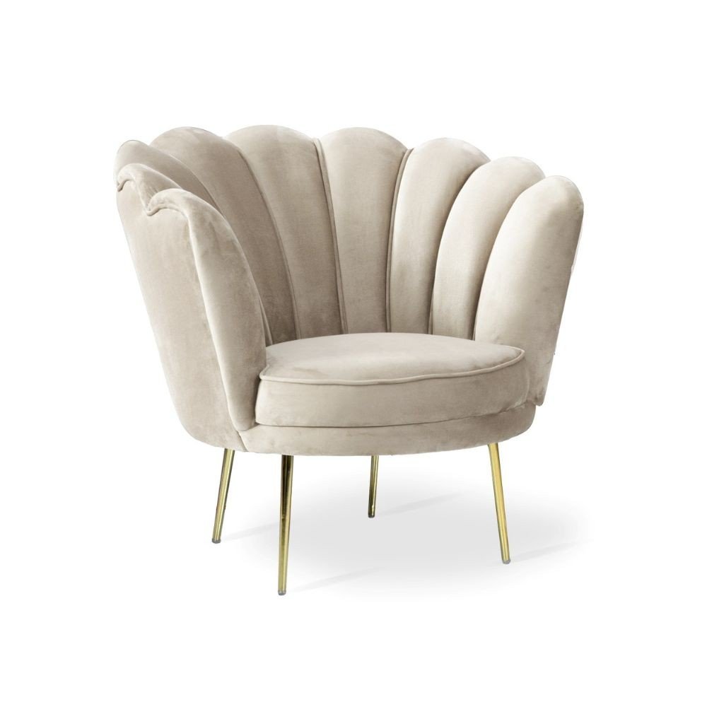 Poltrona Orel in velluto sabbia Riviera 1