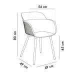 Poltrona Shell-P grigio cemento set 4 pezzi