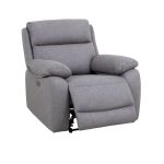 Poltrona Siviglia recliner elettrico Nabuk light grey