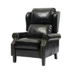 Poltrona Wing recliner 6 punti massaggianti in ecopelle colore nero