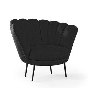 Poltrona a conchiglia Orel in nabuk grigio