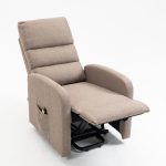 Poltrona alzapersona Lorena un motore in tessuto cappuccino