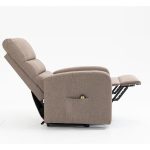 Poltrona alzapersona Lorena un motore in tessuto cappuccino