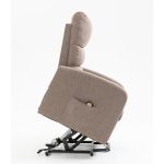 Poltrona alzapersona Lorena un motore in tessuto cappuccino