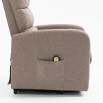 Poltrona alzapersona Lorena un motore in tessuto cappuccino