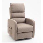 Poltrona alzapersona Lorena un motore in tessuto cappuccino