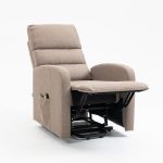 Poltrona alzapersona Lorena un motore in tessuto cappuccino
