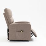 Poltrona alzapersona Lorena un motore in tessuto cappuccino