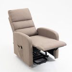 Poltrona alzapersona Lorena un motore in tessuto cappuccino