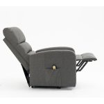 Poltrona alzapersona Lorena un motore in tessuto grigio
