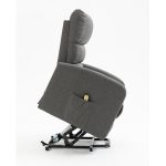 Poltrona alzapersona Lorena un motore in tessuto grigio